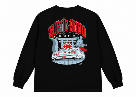 A BOMB THE ARTIST × RUSTIC HOOD GEAR “PHX to TKC” Long sleeve Tee